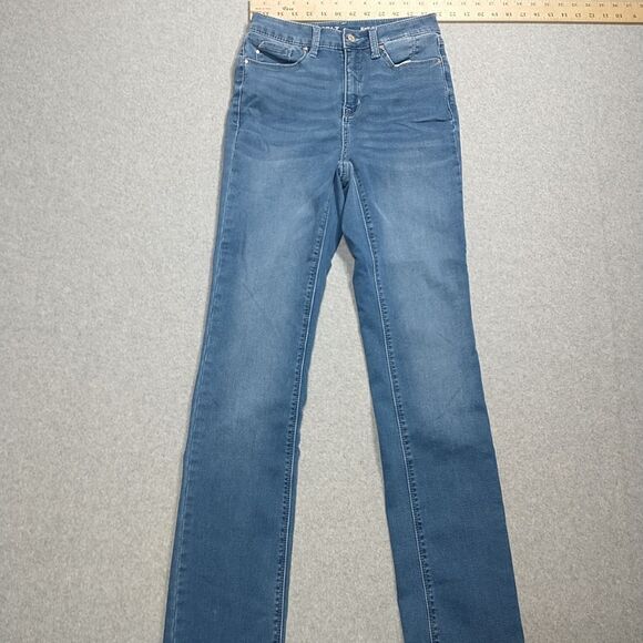 Laurie Felt XS Tall 5-Pocket Straight Leg Knit Clean Jean Blue - Picture 1 of 9